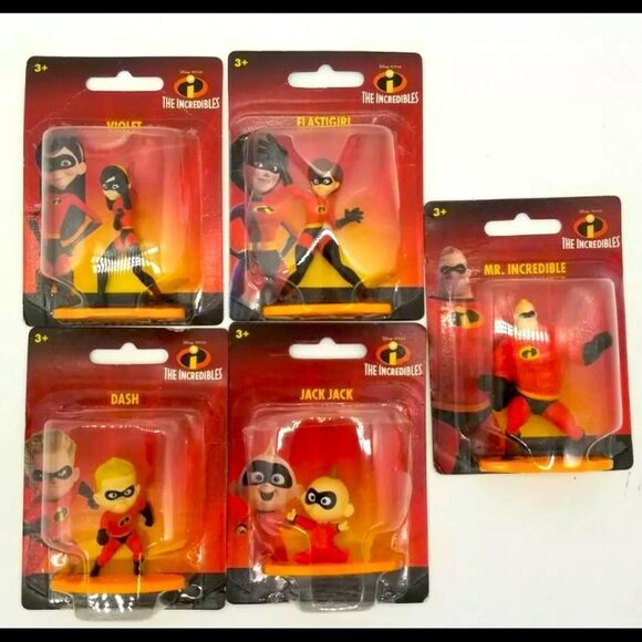 The Incredibles Set Of 5 Mini Action Figures Toys Collectible Disney Pixar NEW - Picture 1 of 2
